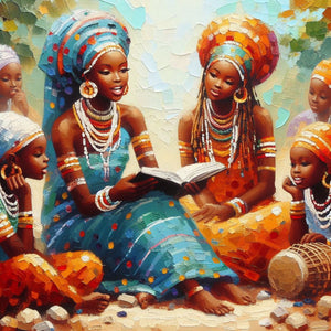 women telling stories